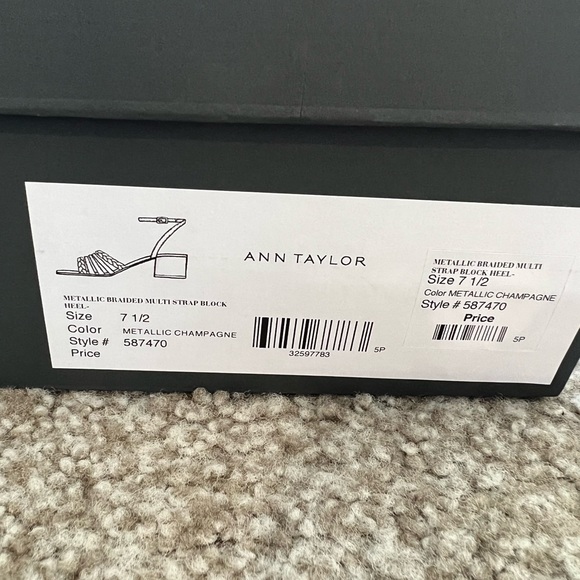 Ann Taylor Metallic Braided Multi-Strap Sandals - Picture 7 of 8